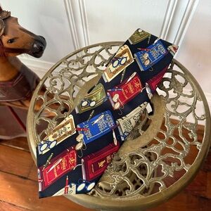 Vintage Silk Classic Literature Book Print Tie